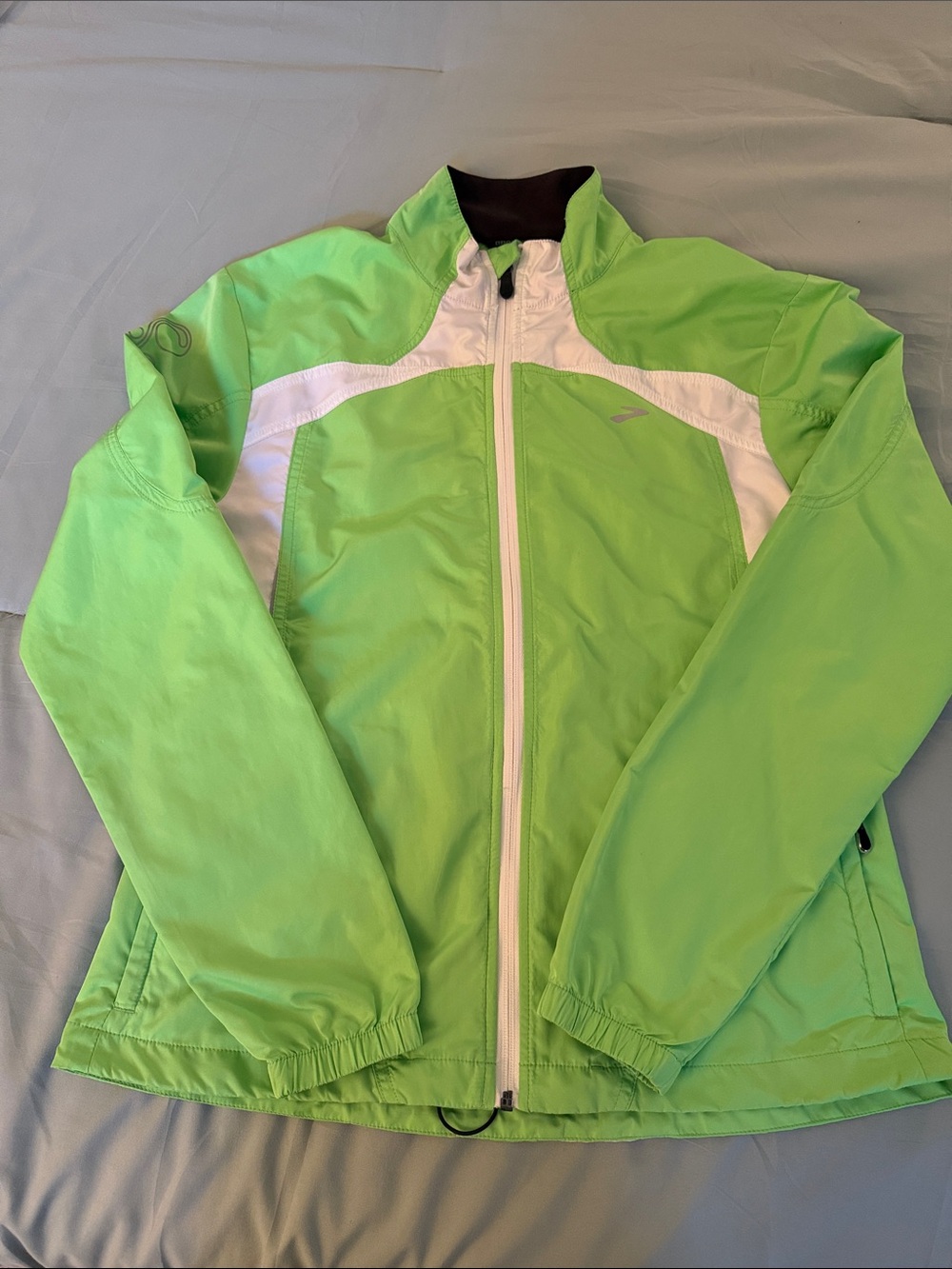 Brooks Lime Green and White Women's Jacket medium women’s